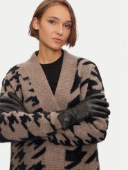 Guess Rękawiczki Damskie AM9449 LEA02 Czarny. Czarne rękawiczki Guess, z aplikacjami, ze skóry. Za 269.99 zł.