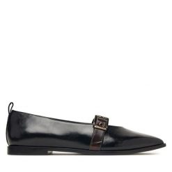 Baleriny Tamaris. Czarne baleriny Tamaris, bez wzorów, bez obcasa. Za 364.99 zł.