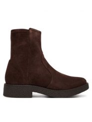 Clarks Botki Nella Bay 26327194 Brązowy ciemny. Brązowe botki Clarks, bez wzorów, ze skóry, bez obcasa, na płaskiej podeszwie, bez zapięcia. Za 479.99 zł.