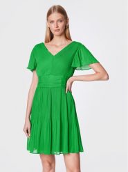 DKNY Sukienka codzienna DD2EI909 Zielony Regular Fit. Zielone sukienki DKNY, na co dzień, bez wzorów, z syntetyku, bez kołnierzyka, bez ramiączek, proste. Za 399.99 zł.