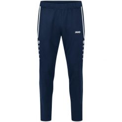 Damskie spodnie dresowe do treningu Jako Allround. Niebieskie spodnie sportowe JAKO, bez wzorów, z dresówki, na fitness i siłownię. Za 262.50 zł.