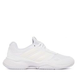 Buty do tenisa adidas. Białe obuwie sportowe Adidas, bez zapięcia, tenisowe. Za 329.99 zł.