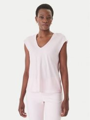 Rinascimento Bluzka CFC0127631003 Różowy Regular Fit. Czerwone bluzki Rinascimento, m, bez wzorów, z syntetyku, bez kołnierzyka, bez ramiączek. Za 229.99 zł.