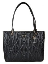 Guess Torebka w kolorze czarnym - 37 x 26,5 x 9,5 cm rozmiar: onesize. Czarne torby na ramię Guess, z aplikacjami, z materiału, na ramię, pikowane, bez dodatków. Za 545.19 zł.