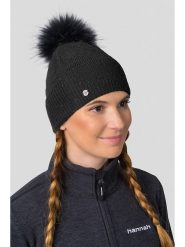 Hannah Czapka w kolorze czarnym rozmiar: onesize. Czarne czapki Hannah, bez wzorów, z materiału. Za 186.63 zł.