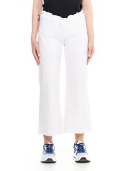 Bluza wygodny z bawełna z sznurek regulacyjny na co dzień. Białe bluzy LEONE 1947 APPAREL, l, bez wzorów, z bawełny, bez kaptura. Za 261.02 zł.