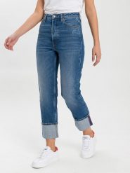 Cross Jeans Dżinsy "Brooke 010" - Straight fit - w kolorze niebieskim rozmiar: W29. Niebieskie jeansy Cross Jeans, z aplikacjami, z podwyższonym stanem. Za 127.35 zł.