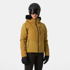 Damska kurtka narciarska Helly Hansen Valdisere 2.0. Brązowe kurtki narciarskie Helly Hansen, l, bez wzorów, z futra, bez kaptura, narciarskie, primaloft. Za 1,395.75 zł.