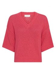 MOSS COPENHAGEN Sweter w kolorze różowym rozmiar: M/L. Różowe swetry Moss Copenhagen, l, bez wzorów, z bawełny, bez ramiączek. Za 199.95 zł.