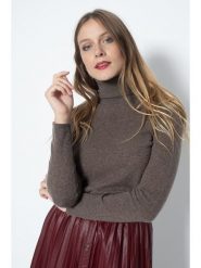 Perfect Cashmere Kaszmirowy golf "Ashley" w kolorze szarobrązowym rozmiar: XL. Brązowe golfy Perfect Cashmere, xl, bez wzorów, z kaszmiru, bez ramiączek. Za 340.99 zł.