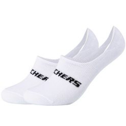 Skarpetki sportowe dla dorosłych 2PPK Mesh Ventilation Footies Socks. Białe skarpety Skechers, bez wzorów, z bawełny. Za 29.99 zł.