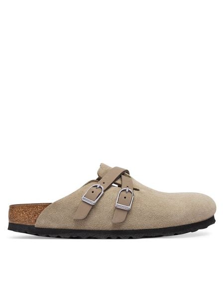 Birkenstock Klapki Blair D-Buckle 1032905 Beżowy jasny. Brązowe klapki Birkenstock, bez wzorów, ze skóry, bez obcasa. Za 639.99 zł.