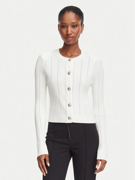 Guess Kardigan W6YR26 Z0973 Kremowy Regular Fit. Białe kardigany Guess, l, z aplikacjami, z syntetyku. Za 426.99 zł.