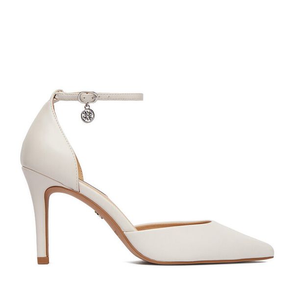 Szpilki Nine West. Białe szpilki Nine West, bez wzorów, bez obcasa, na szpilce, bez zapięcia. Za 229.99 zł.