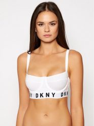 DKNY Biustonosz z fiszbiną DK4521 Biały. Białe biustonosze DKNY, bez wzorów, z bawełny. Za 159.99 zł.