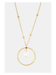 MOODE Naszyjnik "Ines" z elementami ozdobnymi - dł. 42 cm rozmiar: onesize. Białe naszyjniki MOODE, z perłą, ze stali. Za 43.99 zł.