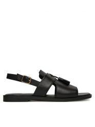 Lasocki Sandały EST-HELENA-08 Czarny. Czarne sandały Lasocki, bez wzorów, ze skóry, bez obcasa, na płaskiej podeszwie, bez zapięcia. Za 159.99 zł.
