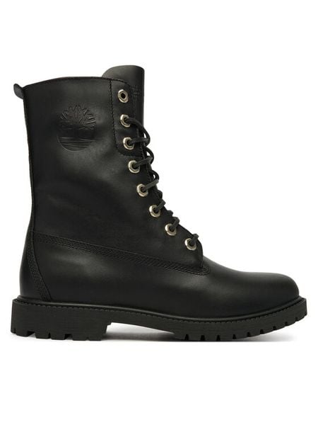 Timberland Trzewiki Premium 8 Inch Lace Up Wp TB0A43MXW021 Czarny. Czarne botki Timberland, bez wzorów, ze skóry, bez obcasa, na płaskiej podeszwie, bez zapięcia. Za 899.99 zł.
