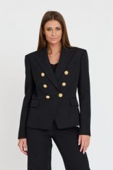 BALMAIN Czarna marynarka 6 Btn Gdp Jacket. Czarne marynarki i żakiety Balmain, bez wzorów. W wyprzedaży za 4,939.99 zł.