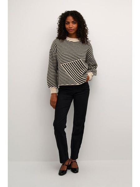 Kaffe Sweter w kolorze czarno-beżowym rozmiar: S. Brązowe swetry Kaffe, s, bez wzorów, ze splotem, bez ramiączek. Za 165.71 zł.