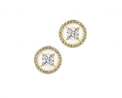 Kolczyki z żółtego złota z diamentami - koła - 0,33 ct - próba 750. Żółte kolczyki Apart, z diamentem, złote. Za 5,290.00 zł.