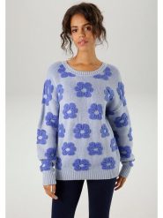 Aniston Sweter w kolorze błękitnym rozmiar: 36. Niebieskie swetry Aniston, bez wzorów, bez ramiączek. Za 65.69 zł.