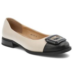 Beżowe Baleriny S.Barski Wsuwane Obuwie Damskie. Brązowe półbuty wsuwane S.BARSKI, bez wzorów, eleganckie, bez obcasa, bez zapięcia. Za 179.00 zł.