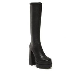 Kozaki Jenny Fairy. Czarne kozaki Jenny Fairy, bez obcasa, na słupku, bez zapięcia. Za 209.99 zł.