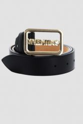 VALENTINO Czarny pasek damski Around Plaque Buckle Belt, Rozmiar M. Czarne paski Valentino by Mario Valentino, bez wzorów. W wyprzedaży za 180.99 zł.