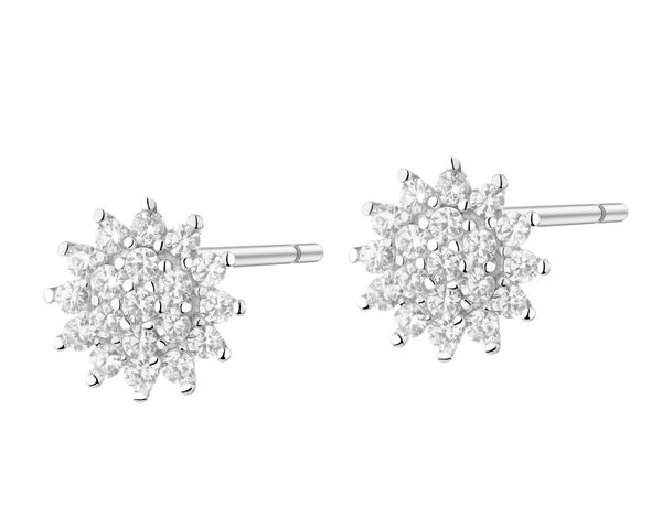 Kolczyki srebrne z cyrkoniami. Szare kolczyki Apart, z cyrkonią, srebrne. Za 99.00 zł.