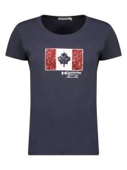 Canadian Peak Koszulka "Jermioneak" w kolorze granatowym rozmiar: L. Niebieskie bluzki Canadian Peak, l, bez wzorów, z bawełny, bez kołnierzyka, bez ramiączek. Za 43.99 zł.
