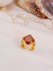 Pierres de Jade Pozłacany pierścionek z zultanitem rozmiar: onesize. Brązowe pierścionki Pierres de Jade, pozłacane. Za 49.19 zł.