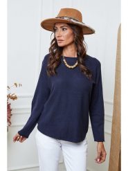 So Cachemire Sweter "Ianaz" w kolorze granatowym rozmiar: L. Niebieskie swetry So Cachemire, l, bez wzorów, ze splotem, bez ramiączek. Za 143.56 zł.