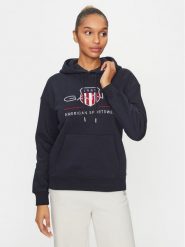 Gant Bluza Archive Shield 4204567 Granatowy Relaxed Fit. Niebieskie bluzy GANT, s, bez wzorów, z bawełny, bez kaptura. Za 339.99 zł.
