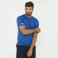 T-Shirt z Bawełny ARIA Niebieskie. Niebieskie bluzki LEGEA, bez wzorów, z bawełny, bez kołnierzyka, bez ramiączek. Za 52.00 zł.