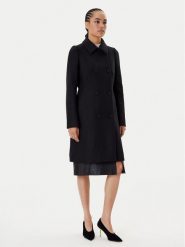 BOSS Płaszcz wełniany Cale 50550723 Czarny Relaxed Fit. Czarne płaszcze Boss, na zimę, bez wzorów, z wełny, bez kaptura. Za 2,409.00 zł.