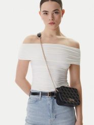 Guess Torebka J5BZ30 WFV20 Czarny. Czarne listonoszki Guess, z aplikacjami, z materiału, bez dodatków. Za 294.99 zł.