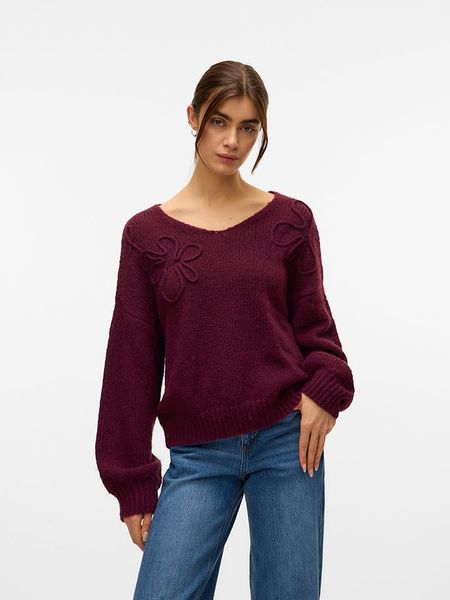 Vero Moda Sweter w kolorze bordowym rozmiar: L. Czerwone swetry Vero Moda, l, z aplikacjami, bez ramiączek. Za 148.61 zł.