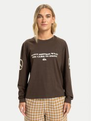 Quiksilver Bluzka Standard EQWZT03200 Brązowy Regular Fit. Brązowe bluzki Quiksilver, s, bez wzorów, z bawełny, bez kołnierzyka, bez ramiączek. Za 169.99 zł.