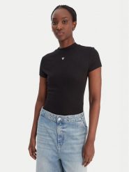 Guess Bluzka W6RP99 KCNH2 Czarny Regular Fit. Czarne bluzki Guess, xl, z aplikacjami, z syntetyku, bez kołnierzyka, bez ramiączek. Za 219.99 zł.