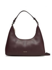 Calvin Klein Torebka Foil Logo Conv Shoulder Bag LV04F3272G Bordowy. Czerwone torebki klasyczne Calvin Klein, bez wzorów, ze skóry, bez dodatków. Za 519.99 zł.