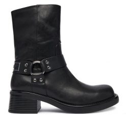 Botki Just Cavalli. Czarne botki Just Cavalli, bez wzorów, bez obcasa, na płaskiej podeszwie, bez zapięcia. Za 1,009.00 zł.