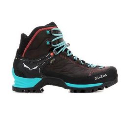 Buty trekkingowe damskie Salewa WS Mtn Trainer Mid Gtx czarne,turkusowe. Czarne trekkingi Salewa, z materiału, za kostkę, trekkingowe. Za 906.20 zł.