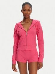 Juicy Couture Bluza Ola JCWAS125310 Różowy Slim Fit. Czerwone bluzy Juicy Couture, m, bez wzorów, z bawełny, bez kaptura. Za 219.99 zł.