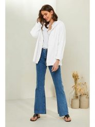 Pure Cotton Bluza w kolorze białym rozmiar: 34/36. Białe bluzy Pure Cotton, bez wzorów, z bawełny, bez kaptura. Za 165.99 zł.