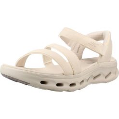 Sandały SKECHERS GO WALK GLIDE STEP 2.0 Beżowy. Brązowe sandały Skechers, bez wzorów, z materiału, bez obcasa, bez zapięcia. Za 332.99 zł.