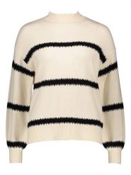 ONLY Sweter w kolorze kremowo-czarnym rozmiar: M. Brązowe swetry Only, m, bez wzorów, bez ramiączek. Za 88.45 zł.