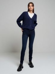 BIG STAR Dżinsy - Skinny fit - w kolorze granatowym rozmiar: W28/L30. Niebieskie jeansy Big Star, l, z aplikacjami. Za 127.65 zł.