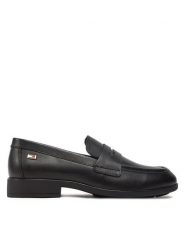 Tommy Hilfiger Lordsy Flag Leather Classic Loafer FW0FW08030 Czarny. Czarne lordsy TOMMY HILFIGER, bez wzorów, ze skóry, bez obcasa, bez zapięcia. Za 279.99 zł.