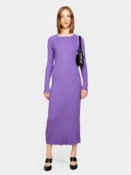 Sisley Sukienka dzianinowa 1B7YMV00M Fioletowy Slim Fit. Fioletowe sukienki Sisley, m, bez wzorów, z dzianiny, bez kołnierzyka, bez ramiączek. Za 359.99 zł.
